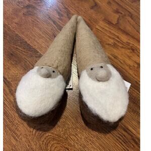 Nordstrom Farmhouse Pottery Felt Christmas Gnomes (2) Neutral Tones 11x3 NWT